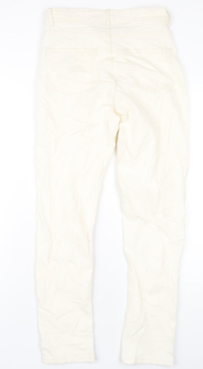 Womens UK Size 8 Marks and Spencer Slim Fit Straight Ivory Jeans