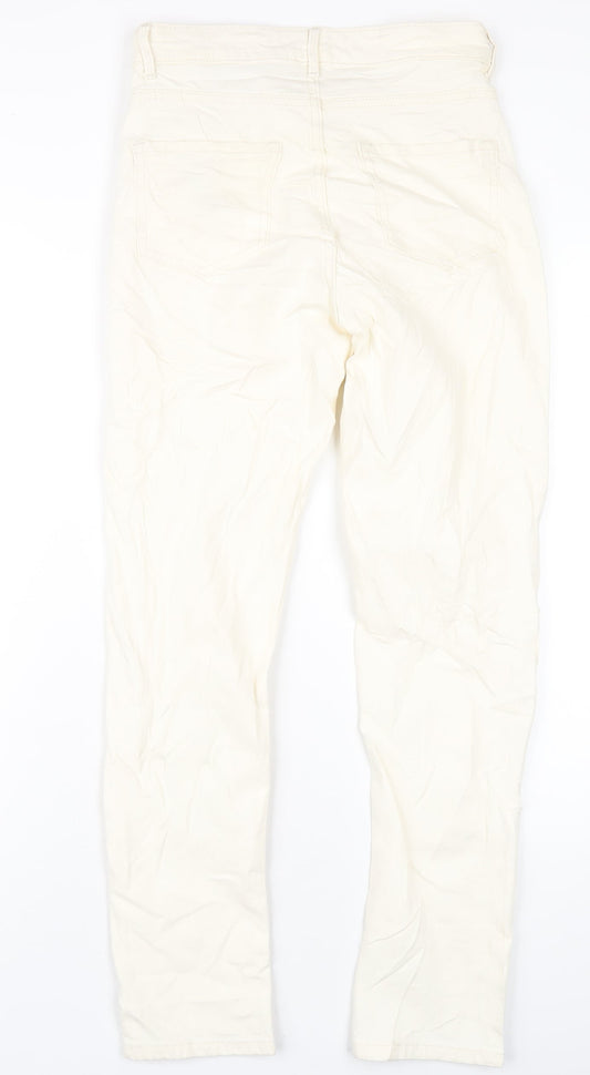 Womens UK Size 8 Marks and Spencer Slim Fit Straight Ivory Jeans
