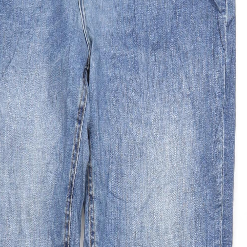 Denim & Co. Mens Blue Cotton Straight Jeans Size 34 in L34 in Regular Button