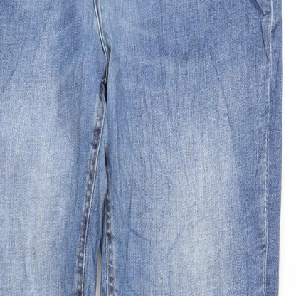 Denim & Co. Mens Blue Cotton Straight Jeans Size 34 in L34 in Regular Button