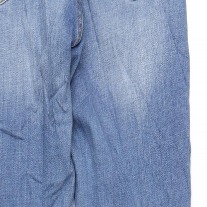 Denim & Co. Mens Blue Cotton Straight Jeans Size 34 in L34 in Regular Button