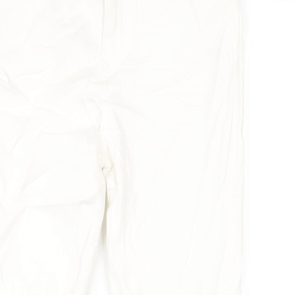 Marks and Spencer Girls White Cotton Skinny Jeans Size 10-11 Years L26 in Regular Zip