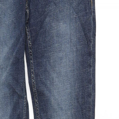 Marks and Spencer Mens Blue Cotton Skinny Jeans Size 28 in L33 in Regular Zip