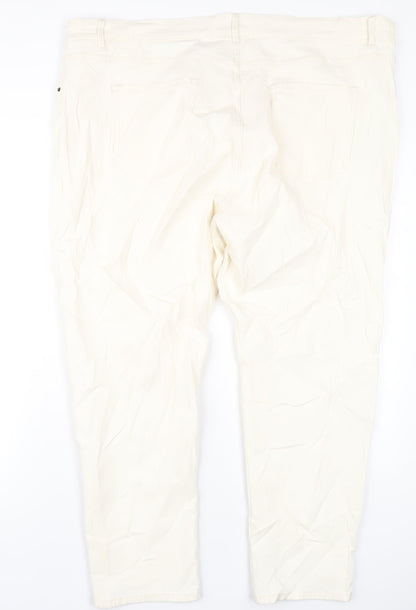 Womens UK Size 24 Marks and Spencer Slim Fit Straight Ivory Jeans