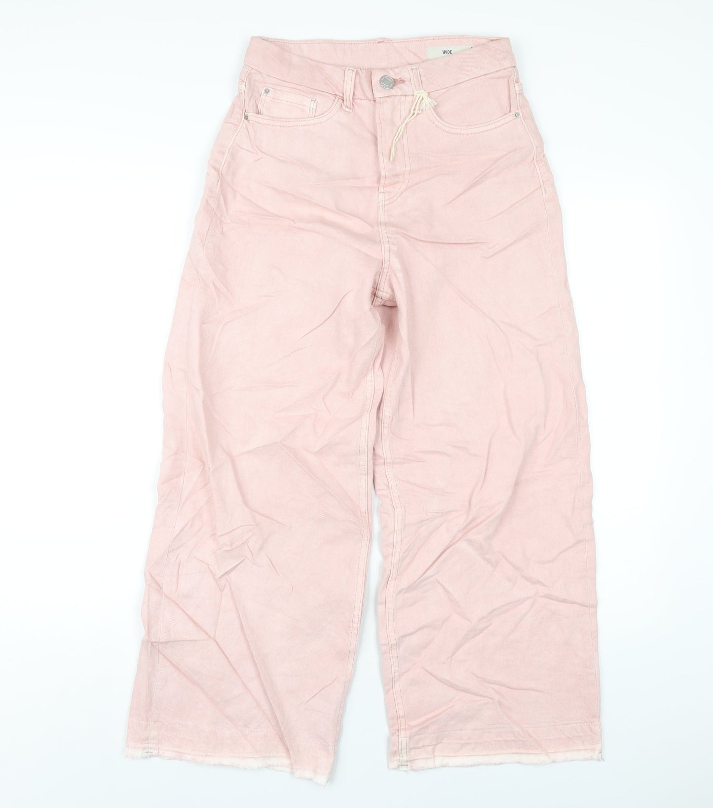 Womens UK Size 6 Marks and Spencer Regular Fit Wide-Leg Pink Jeans