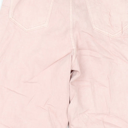 Womens UK Size 6 Marks and Spencer Regular Fit Wide-Leg Pink Jeans