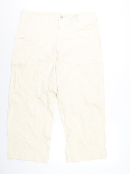 Womens UK Size 18 Marks and Spencer Regular Fit Wide-Leg Ivory Jeans