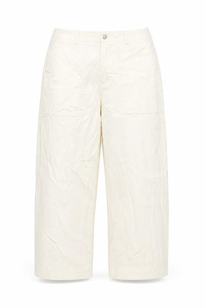 Marks & Spencer Womens Ivory Cotton Wide-Leg Jeans Size 18 L26 in Regular Zip