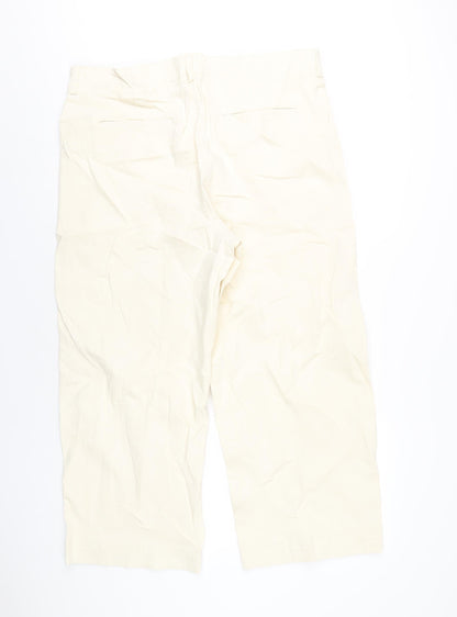 Womens UK Size 18 Marks and Spencer Regular Fit Wide-Leg Ivory Jeans