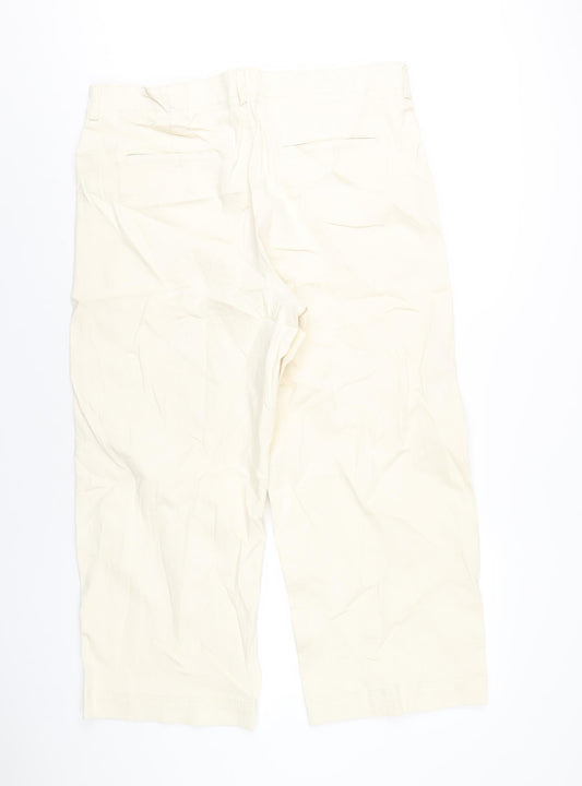 Womens UK Size 18 Marks and Spencer Regular Fit Wide-Leg Ivory Jeans