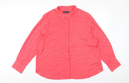 Womens UK Size 18 Marks and Spencer Pink Basic Button-Up
