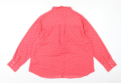 Womens UK Size 18 Marks and Spencer Pink Basic Button-Up
