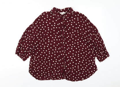 Womens UK Size 12 NEXT Purple Basic Button-Up