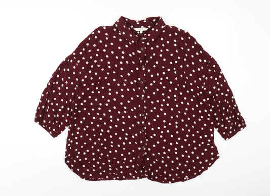 Womens UK Size 12 NEXT Purple Basic Button-Up