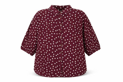 Next Womens Purple Polka Dot Viscose Basic Button-Up Size 12 Collared