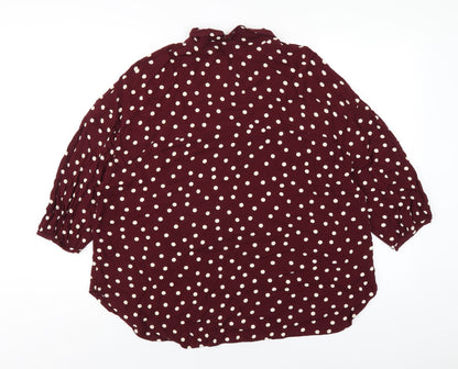 Womens UK Size 12 NEXT Purple Basic Button-Up