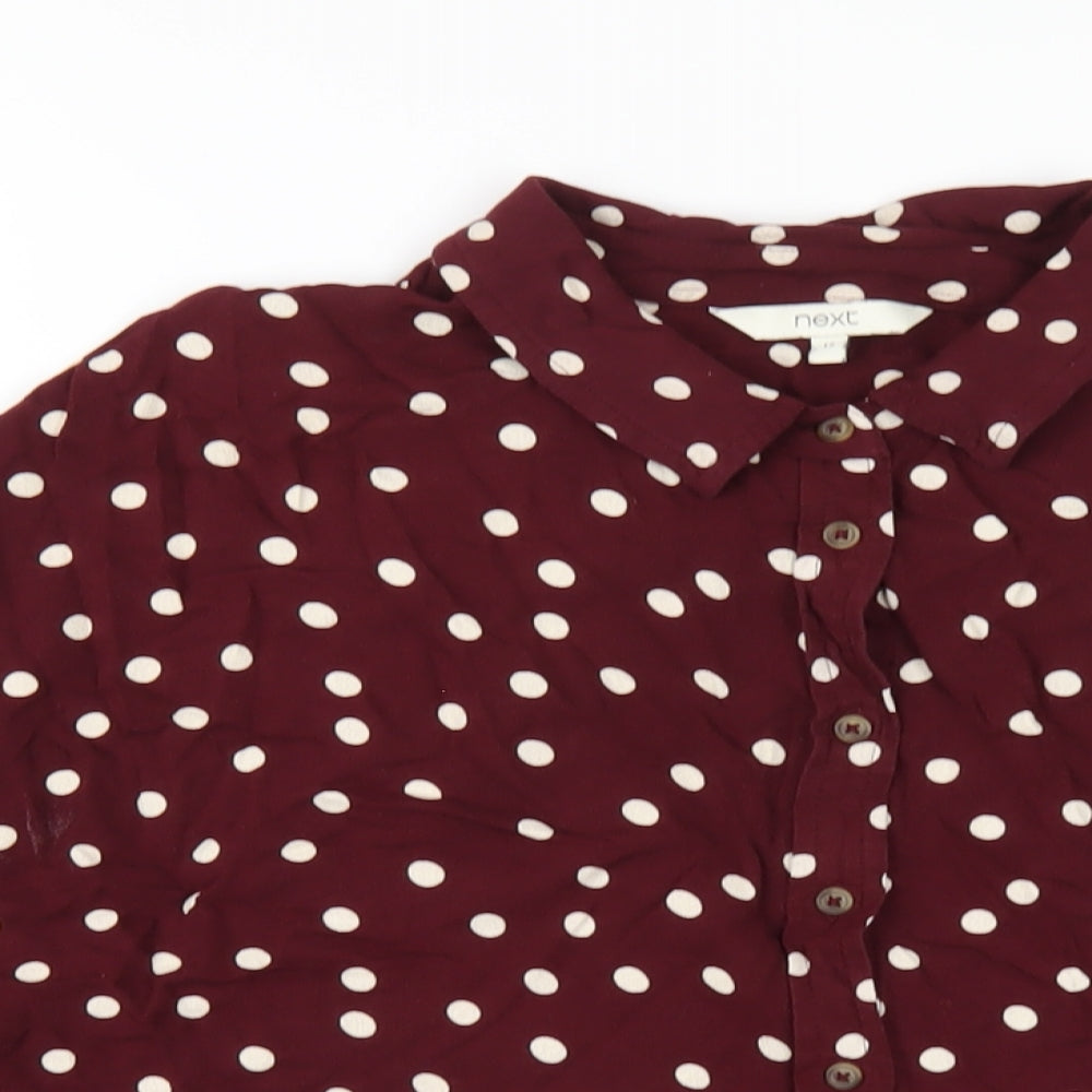 Womens UK Size 12 NEXT Purple Basic Button-Up
