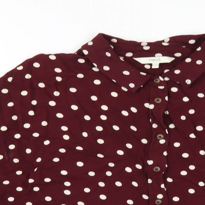 Womens UK Size 12 NEXT Purple Basic Button-Up