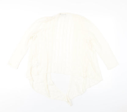 M&Co Womens Ivory V-Neck Acrylic Cardigan Jumper Size 10