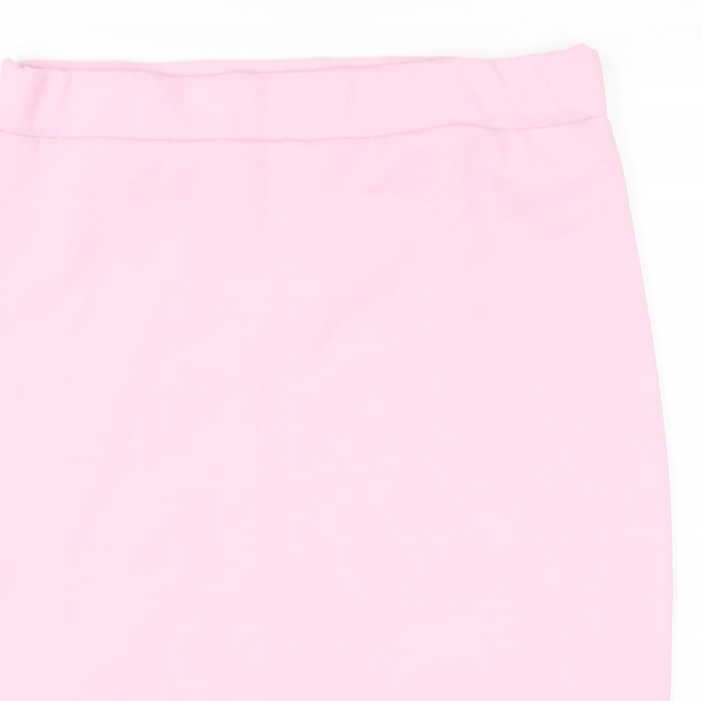 Fashionkilla Womens Pink Polyester Straight & Pencil Skirt Size 12