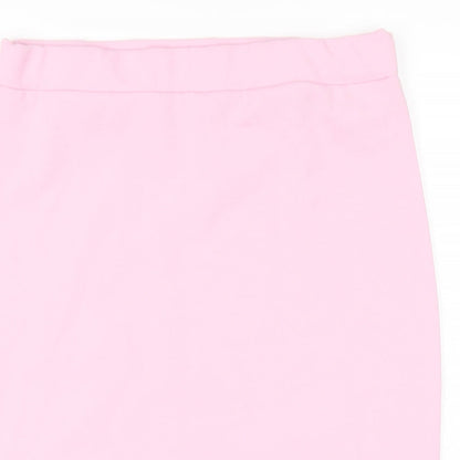 Fashionkilla Womens Pink Polyester Straight & Pencil Skirt Size 12