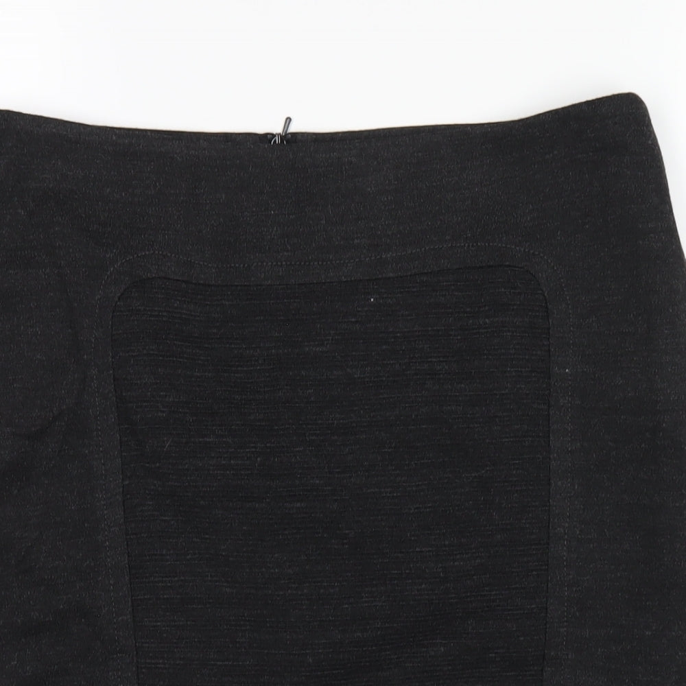 Marks and Spencer Womens Grey Acrylic Straight & Pencil Skirt Size 14 Zip