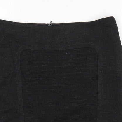 Marks and Spencer Womens Grey Acrylic Straight & Pencil Skirt Size 14 Zip