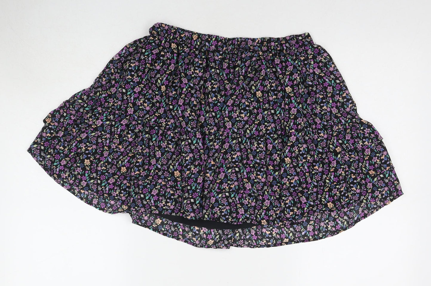 Marks and Spencer Girls Multicoloured Floral Polyester A-Line Skirt Size 13-14 Years Regular Pull On