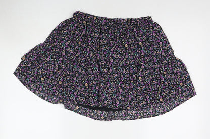 Marks and Spencer Girls Multicoloured Floral Polyester A-Line Skirt Size 13-14 Years Regular Pull On