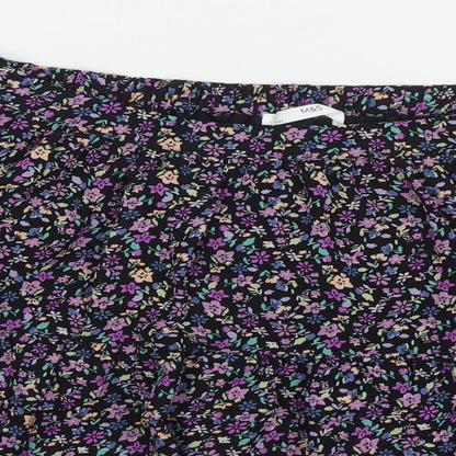 Marks and Spencer Girls Multicoloured Floral Polyester A-Line Skirt Size 13-14 Years Regular Pull On