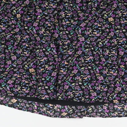 Marks and Spencer Girls Multicoloured Floral Polyester A-Line Skirt Size 13-14 Years Regular Pull On