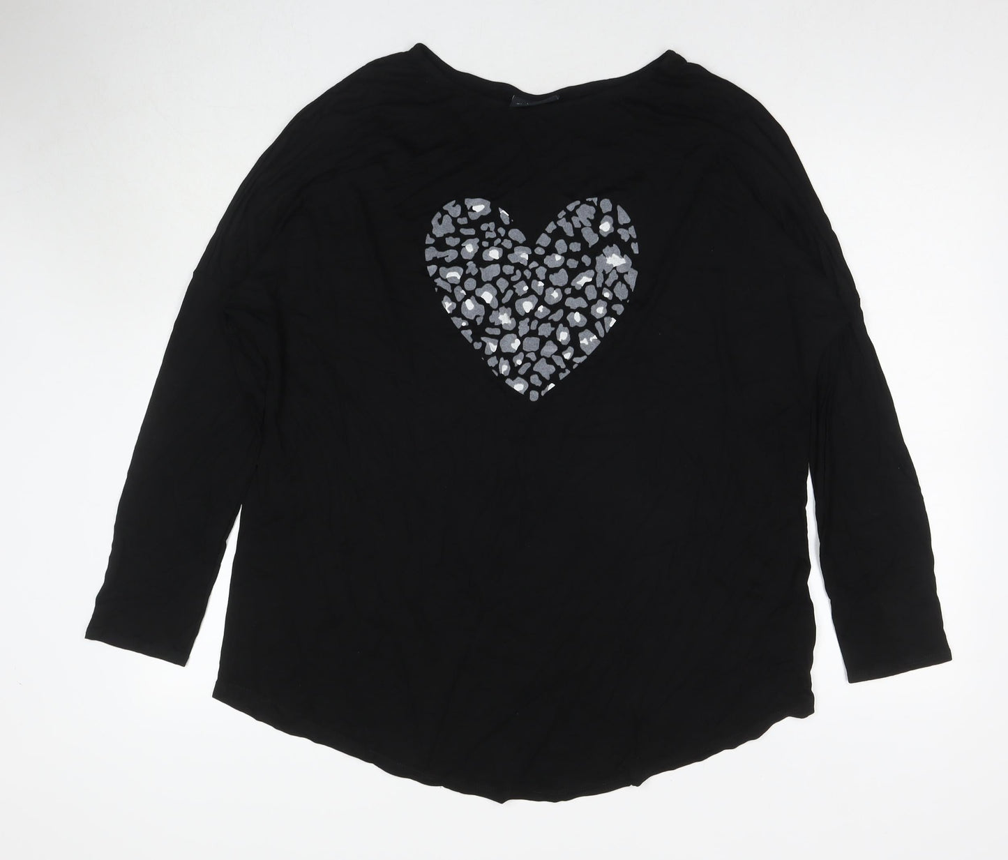 Womens UK Size L Wallis Black Basic T-Shirt