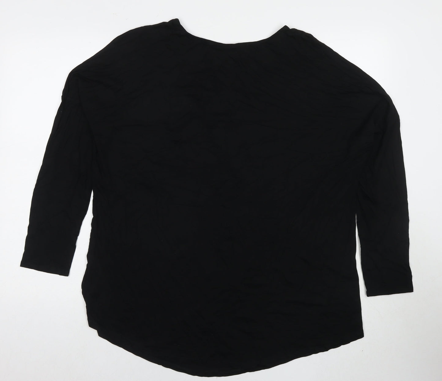 Womens UK Size L Wallis Black Basic T-Shirt