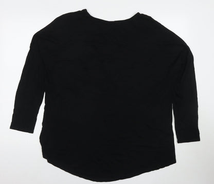 Womens UK Size L Wallis Black Basic T-Shirt