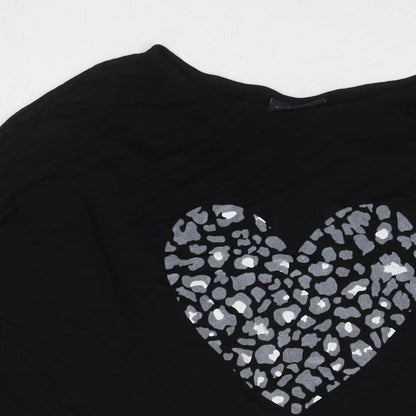 Womens UK Size L Wallis Black Basic T-Shirt