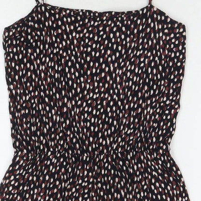 H&M Womens Black Geometric Viscose Playsuit One-Piece Size S L3 in Pullover