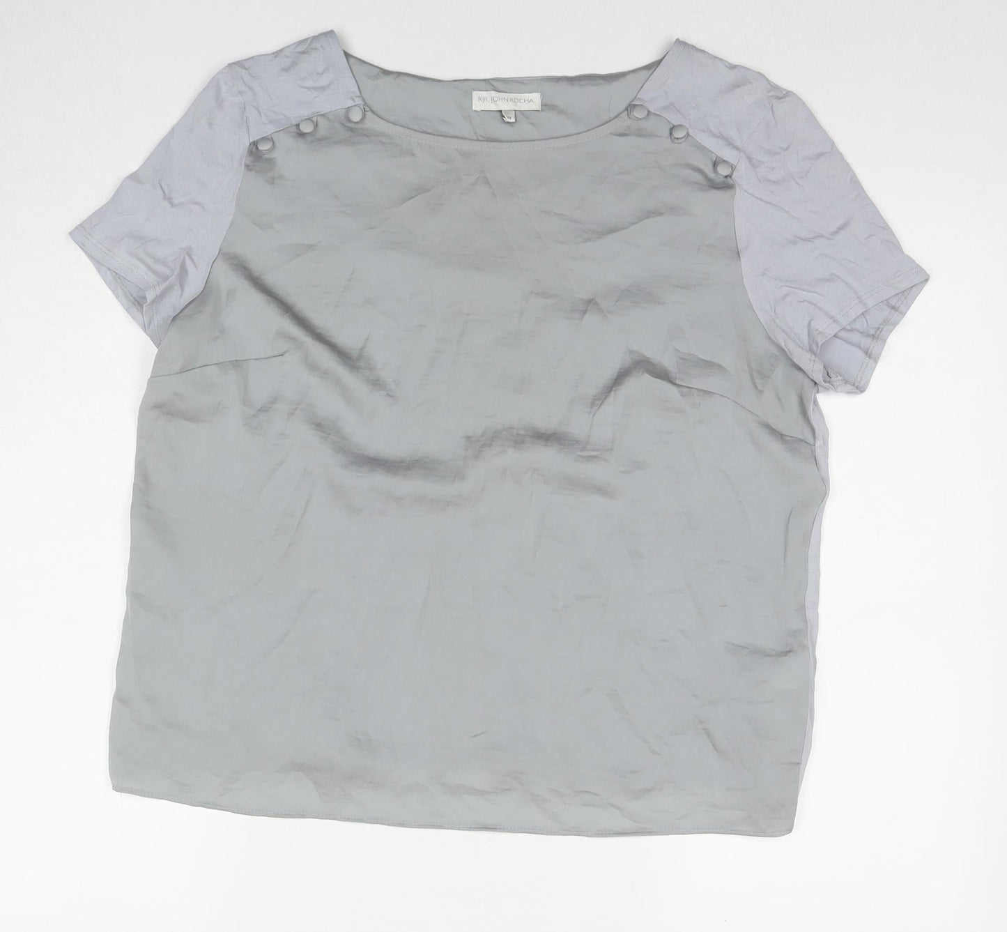 Womens UK Size 16 RJR.John Rocha Grey Basic T-Shirt