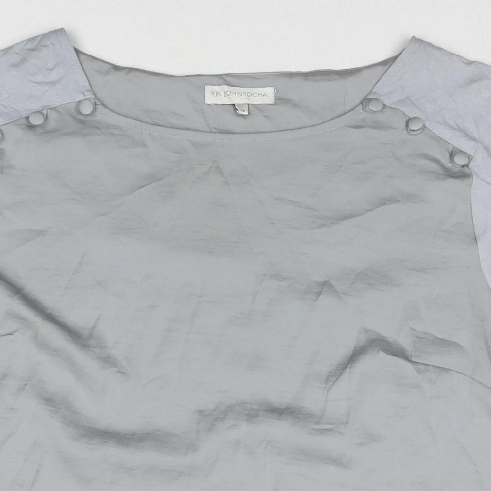 Womens UK Size 16 RJR.John Rocha Grey Basic T-Shirt
