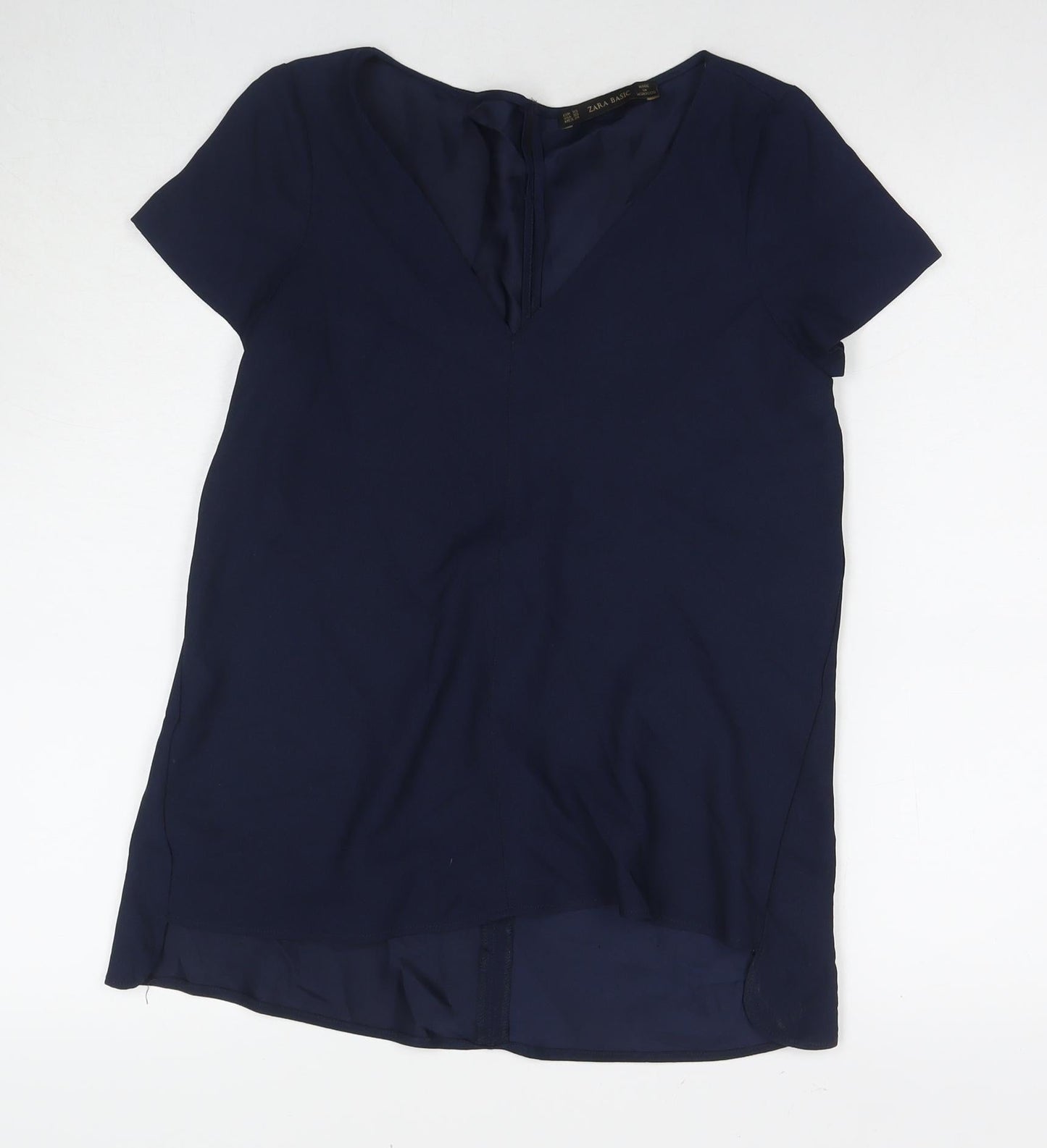 Womens UK Size XS Zara Blue Tunic T-Shirt