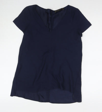 Womens UK Size XS Zara Blue Tunic T-Shirt