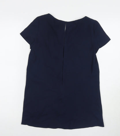 Womens UK Size XS Zara Blue Tunic T-Shirt
