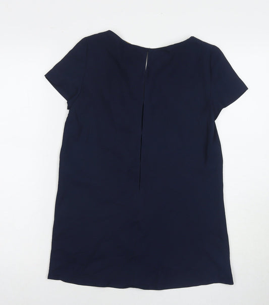Womens UK Size XS Zara Blue Tunic T-Shirt