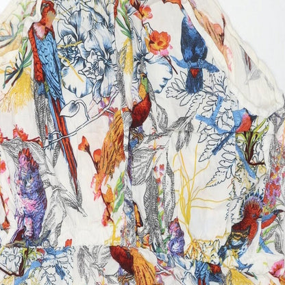 NEXT Womens Multicoloured Floral Viscose A-Line Size 16 Square Neck Pullover