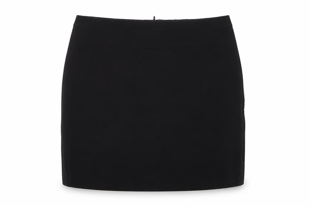 Marks & Spencer Womens Black Polyester A-Line Skirt Size 10 Zip