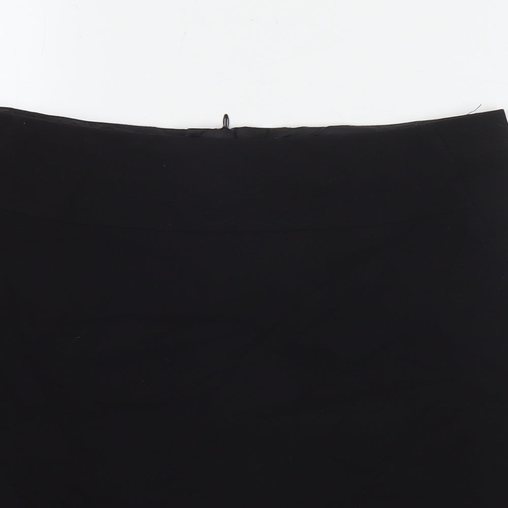 Marks and Spencer Womens Black Polyester A-Line Skirt Size 10 Zip
