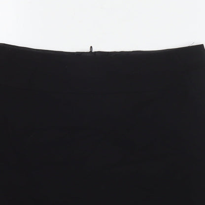 Marks and Spencer Womens Black Polyester A-Line Skirt Size 10 Zip