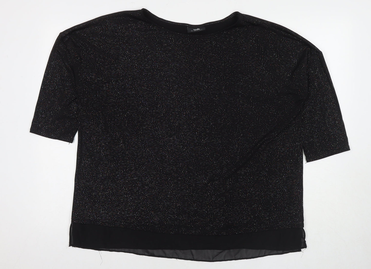 Womens UK Size L Wallis Black Basic Blouse