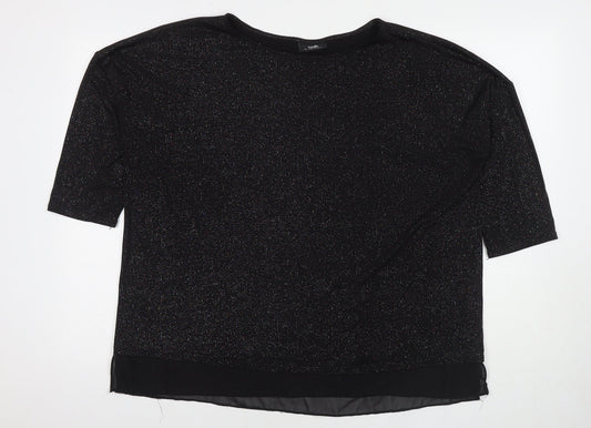 Womens UK Size L Wallis Black Basic Blouse