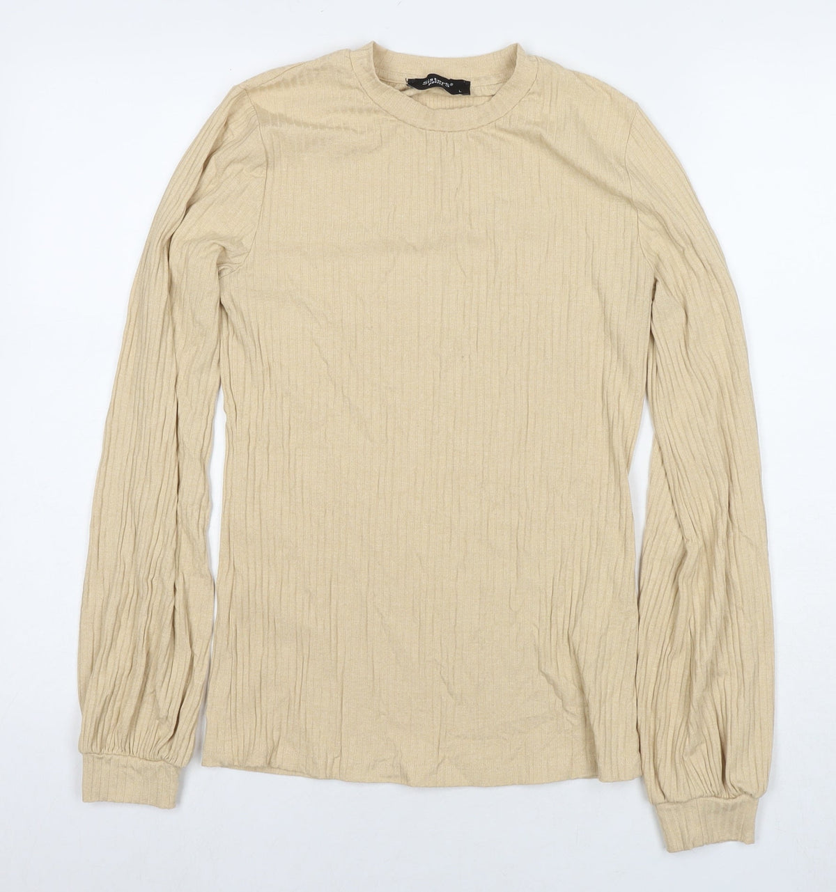 Sisters Womens Beige Round Neck Viscose Pullover Jumper Size L