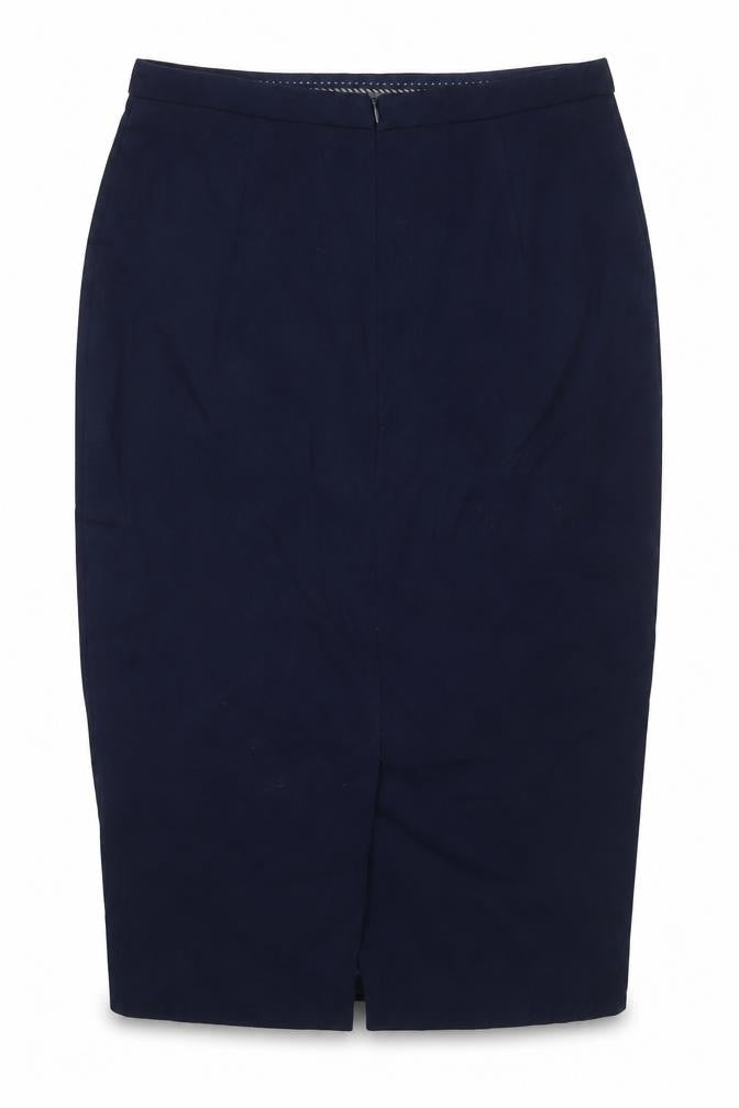 Marks & Spencer Womens Blue Polyester Straight & Pencil Skirt Size 8 Zip